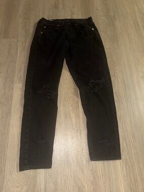 AE Y2K Grunge Washed Black Distressed Skinny Jeans‎ Emo